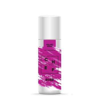 VELVET SPRAY ROSE 250 ml - Chef ingredients. Zamsz w sprayu cukierniczy, różowy do dekoracji mas cukrowych itp